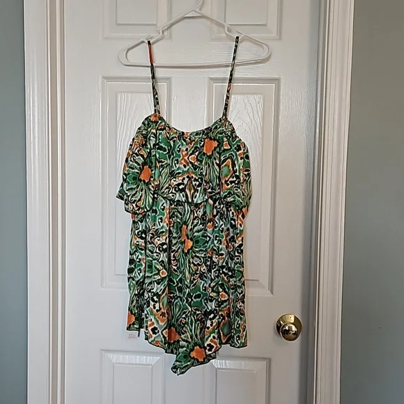 Cupshe Abstract Print Flounce Cami Romper - Picture 5 of 11
